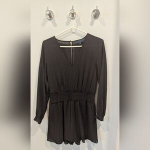 Rachel Roy Black Textured Romper